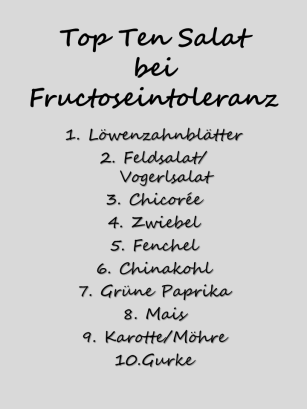Top Ten Salat bei Fructoseintoleranz