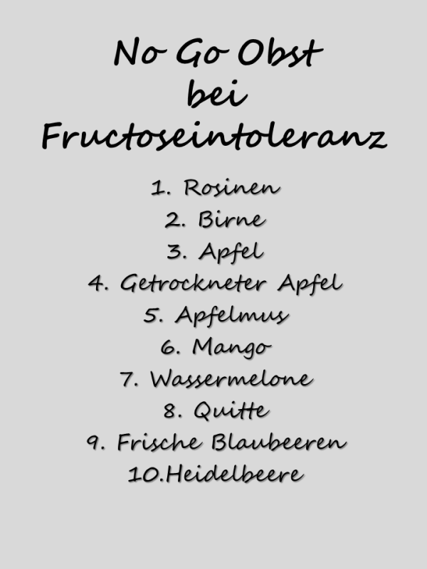 No Go Obst bei Fructoseintoleranz